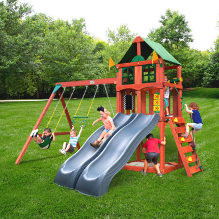 PlayMaker Deluxe Swing Set w/ Grey Slides